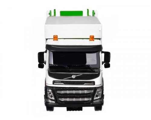 Машина АВТОПАНОРАМА Volvo мусоровоз, белый, 1/50, свет, звук, в/к 28*14*10 см