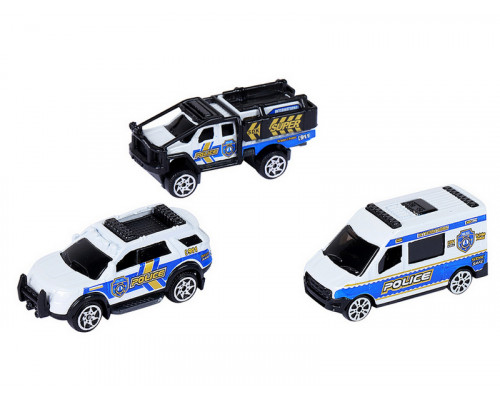 Набор металлических машинок AUTODRIVE JB0403964 Полицейская техника 3шт, в/к 23*9,4*4см.