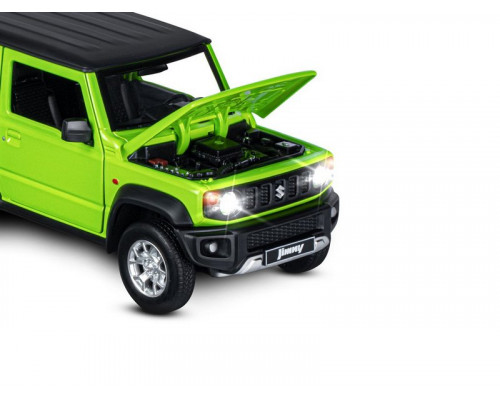 Машина АВТОПАНОРАМА Suzuki Jimny, 1/18, зеленый, свет, звук, в/к 24,5х12,5х10,5 см