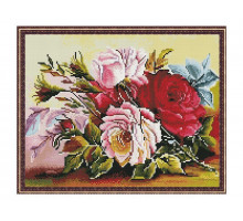 Картина мозаикой с нанесенной рамкой 40х50 КРАСОТА ЦВЕТОВ (37 цветов)