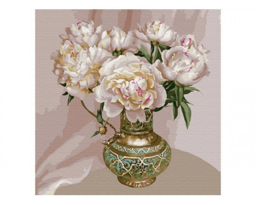 Картина по номерам 30х30 Бузин. В серебряном сосуде (21 цвет)