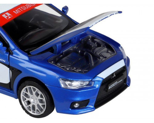 Машина АВТОПАНОРАМА Mitsubishi Lancer Evolution, 1/32, синий, свет, звук, в/к 18*9*13,5 см