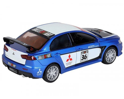 Машина АВТОПАНОРАМА Mitsubishi Lancer Evolution, 1/32, синий, свет, звук, в/к 18*9*13,5 см