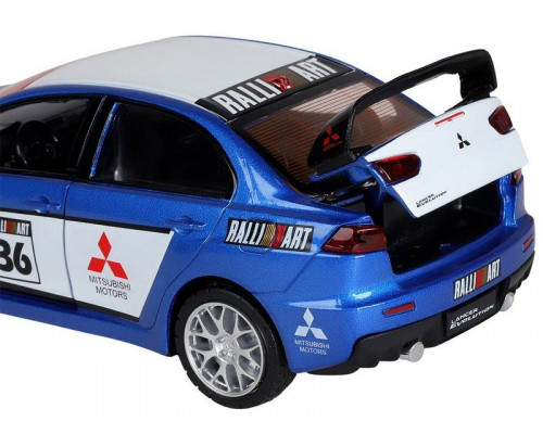 Машина АВТОПАНОРАМА Mitsubishi Lancer Evolution, 1/32, синий, свет, звук, в/к 18*9*13,5 см