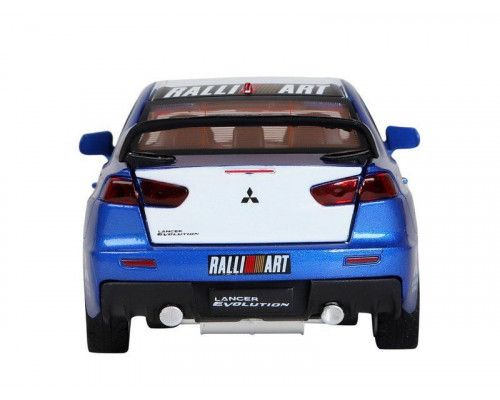 Машина АВТОПАНОРАМА Mitsubishi Lancer Evolution, 1/32, синий, свет, звук, в/к 18*9*13,5 см