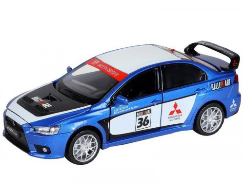 Машина АВТОПАНОРАМА Mitsubishi Lancer Evolution, 1/32, синий, свет, звук, в/к 18*9*13,5 см