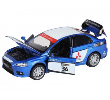 Машина "АВТОПАНОРАМА" Mitsubishi Lancer Evolution, 1/32, синий, свет, звук, в/к 18*9*13,5 см