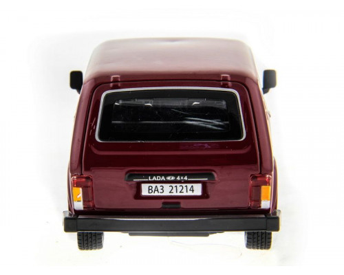Машина АВТОПАНОРАМА ВАЗ 2121 бордовая,1/22, инерция, Pull Bаck механизм, в/к 10*12*22 cм