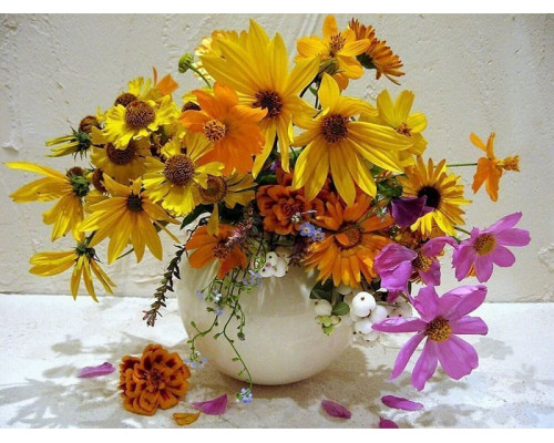 Картина мозаикой с нанесенной рамкой 40х50 КРАСКИ ЛЕТА (36 цветов)