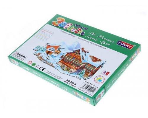 3D пазл из пенокартона ГОРНОЛЫЖНЫЙ КУРОРТ (24 детали)