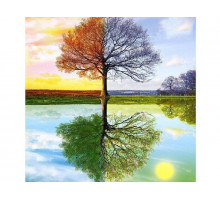 Картина по номерам 30х30 Времена года (21 цвет)