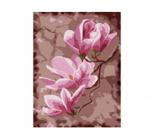 Картина по номерам 15х20 ЦВЕТЫ МАГНОЛИИ (14 цветов)