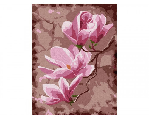 Картина по номерам 15х20 ЦВЕТЫ МАГНОЛИИ (14 цветов)