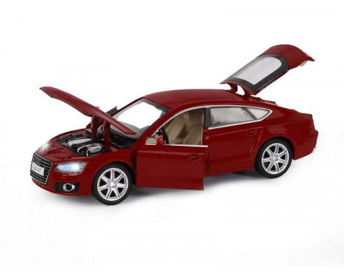 Машина АВТОПАНОРАМА Audi A7, красный, 1/24, свет, звук, в/к 24,5*12,5*10,5 см
