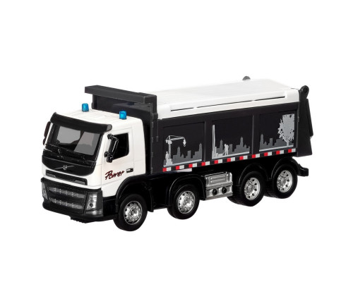 Машина АВТОПАНОРАМА Volvo самосвал, белый, 1/50, свет, звук, в/к 28*14*10 см