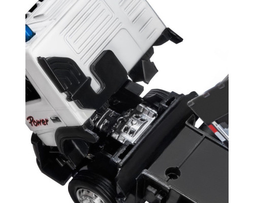 Машина АВТОПАНОРАМА Volvo самосвал, белый, 1/50, свет, звук, в/к 28*14*10 см