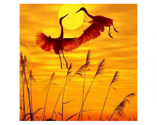 Картина мозаикой 30х30 ТАНЕЦ ЖУРАВЛЕЙ (квадрат) (14 цветов)