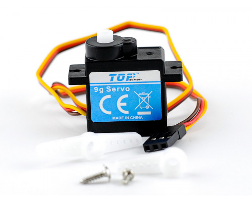 Сервомашинка реверсная 9g для самолета Top RC 500 Class Cessna 182 6СH (Flap2), провод 250мм