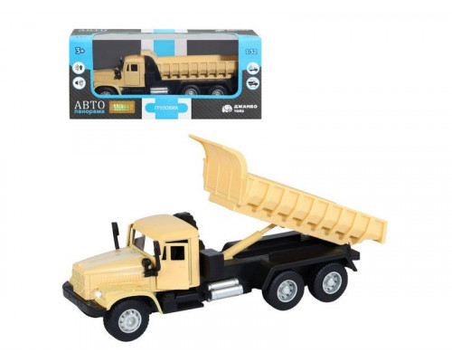 Машина АВТОПАНОРАМА Грузовик, хаки бежевый, 1/32, свет, звук, инерция, в/к 24*8*10 см