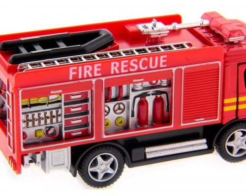 Машина Kinsmart Пожарная машина Rescue Fire Engine инерция (1/12шт.) б/к