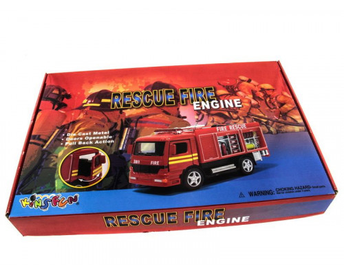 Машина Kinsmart Пожарная машина Rescue Fire Engine инерция (1/12шт.) б/к