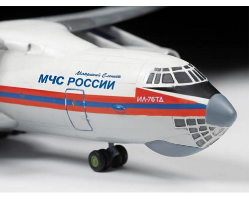 Сборная модель ZVEZDA Российский транспортно-десантный самолет Ил-76 ТД МЧС России, 1/144