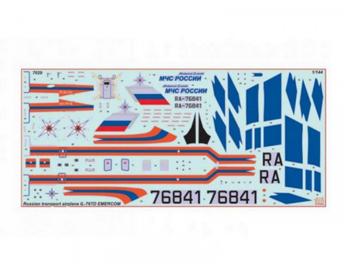 Сборная модель ZVEZDA Российский транспортно-десантный самолет Ил-76 ТД МЧС России, 1/144