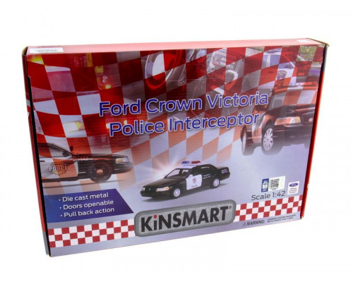 Машина Kinsmart Ford Crown Victoria (police) инерция (1/12шт) 1:42 б/к