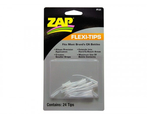 Наконечники ZAP Flexi Tips для бутылочек, отрезать после застывания, 24шт./уп. (bag)