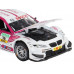Машина АВТОПАНОРАМА BMW M3 DTM, белый-розовый, 1/32, свет, звук, инерция, в/к 17,5*13,5*9 см