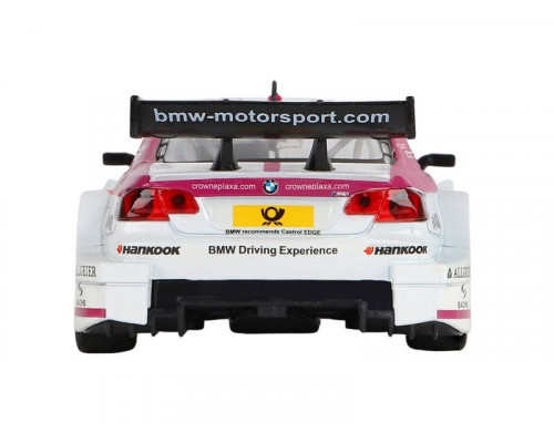 Машина АВТОПАНОРАМА BMW M3 DTM, белый-розовый, 1/32, свет, звук, инерция, в/к 17,5*13,5*9 см