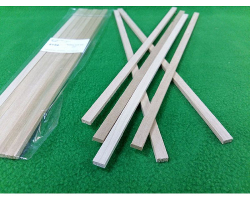 Деревянные рейки 4х8 мм, длина 300 мм, липа, 6 шт