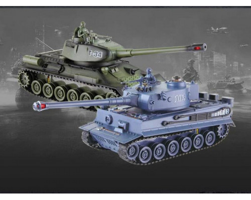 Радиоуправляемый танковый бой Zegan 99824 Русский Т34 и Немецкий Tiger, 1/28, 27Mhz, 40Mhz