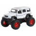 Машина АВТОПАНОРАМА Внедорожник, белый, 1/32, свет, звук, инерция, в/к 19*10*12,5 см