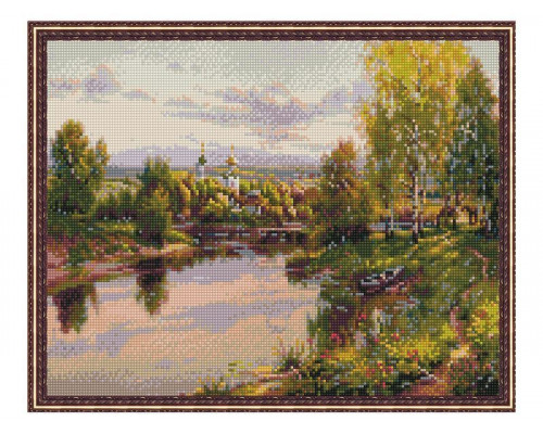 Картина мозаикой с нанесенной рамкой 40х50 ПРИЩЕПА. ВЕЧЕР (27 цветов)