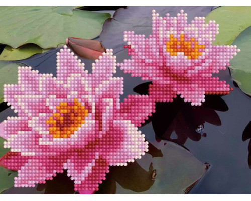 Картина мозаикой 15х20 РОЗОВЫЕ КУВШИНКИ (10 цветов)