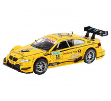 Машина "АВТОПАНОРАМА" BMW M3 DTM, желтый, 1/32, свет, звук, инерция, в/к 17,5*13,5*9 см