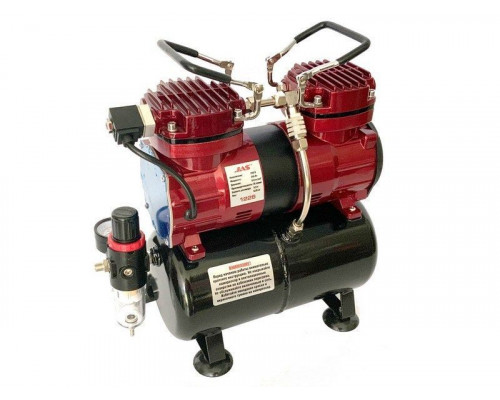 Компрессор JAS 1226, с регулятором давления, автоматика, два режима работы, ресивер, два цилиндра