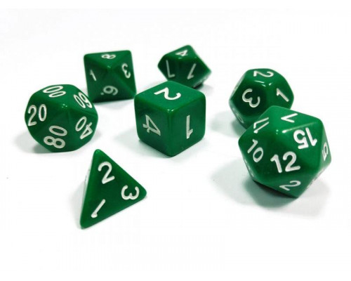Набор ZVEZDA из 7 зеленых игровых кубиков для ролевых игр, 7 шт