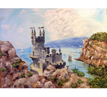 Картина по номерам 40х50 Ласточкино гнездо (28 цветов)