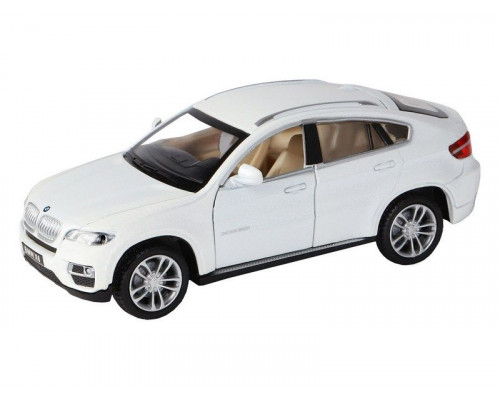 Машина АВТОПАНОРАМА BMW X6, белый, 1/32 , свет, звук, инерция, в/к 17,5*13,5*9 см