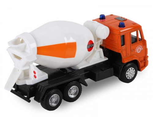 Машина АВТОПАНОРАМА Бетономешалка, оранжевый, 1/54, инерция, в/к 16,5*6,4*9