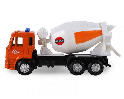 Машина АВТОПАНОРАМА Бетономешалка, оранжевый, 1/54, инерция, в/к 16,5*6,4*9