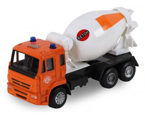 Машина АВТОПАНОРАМА Бетономешалка, оранжевый, 1/54, инерция, в/к 16,5*6,4*9