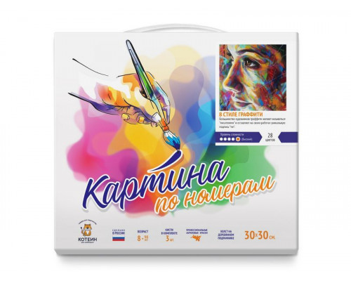 Картина по номерам 30х30 В СТИЛЕ ГРАФФИТИ (21 цвет)