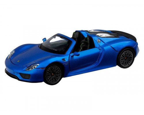Машина АВТОПАНОРАМА Porsche 918 Spyder, 1/24, синий,  свет, звук, в/к 24,5х12,5х10,5 см