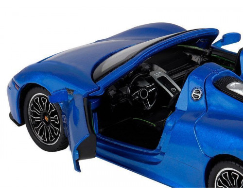 Машина АВТОПАНОРАМА Porsche 918 Spyder, 1/24, синий,  свет, звук, в/к 24,5х12,5х10,5 см