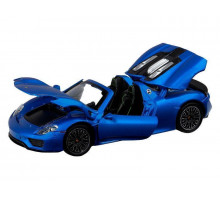 Машина "АВТОПАНОРАМА" Porsche 918 Spyder, 1/24, синий,  свет, звук, в/к 24,5х12,5х10,5 см