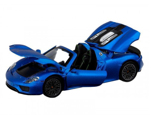 Машина АВТОПАНОРАМА Porsche 918 Spyder, 1/24, синий,  свет, звук, в/к 24,5х12,5х10,5 см