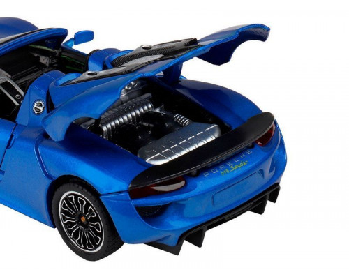 Машина АВТОПАНОРАМА Porsche 918 Spyder, 1/24, синий,  свет, звук, в/к 24,5х12,5х10,5 см